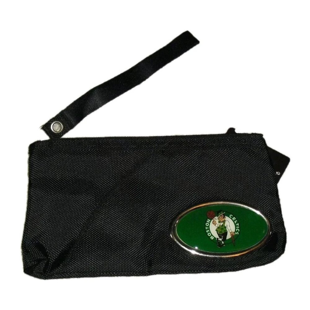 Boston Celtics Womens Black Purse Metal Logo 5x9 inches New Nba